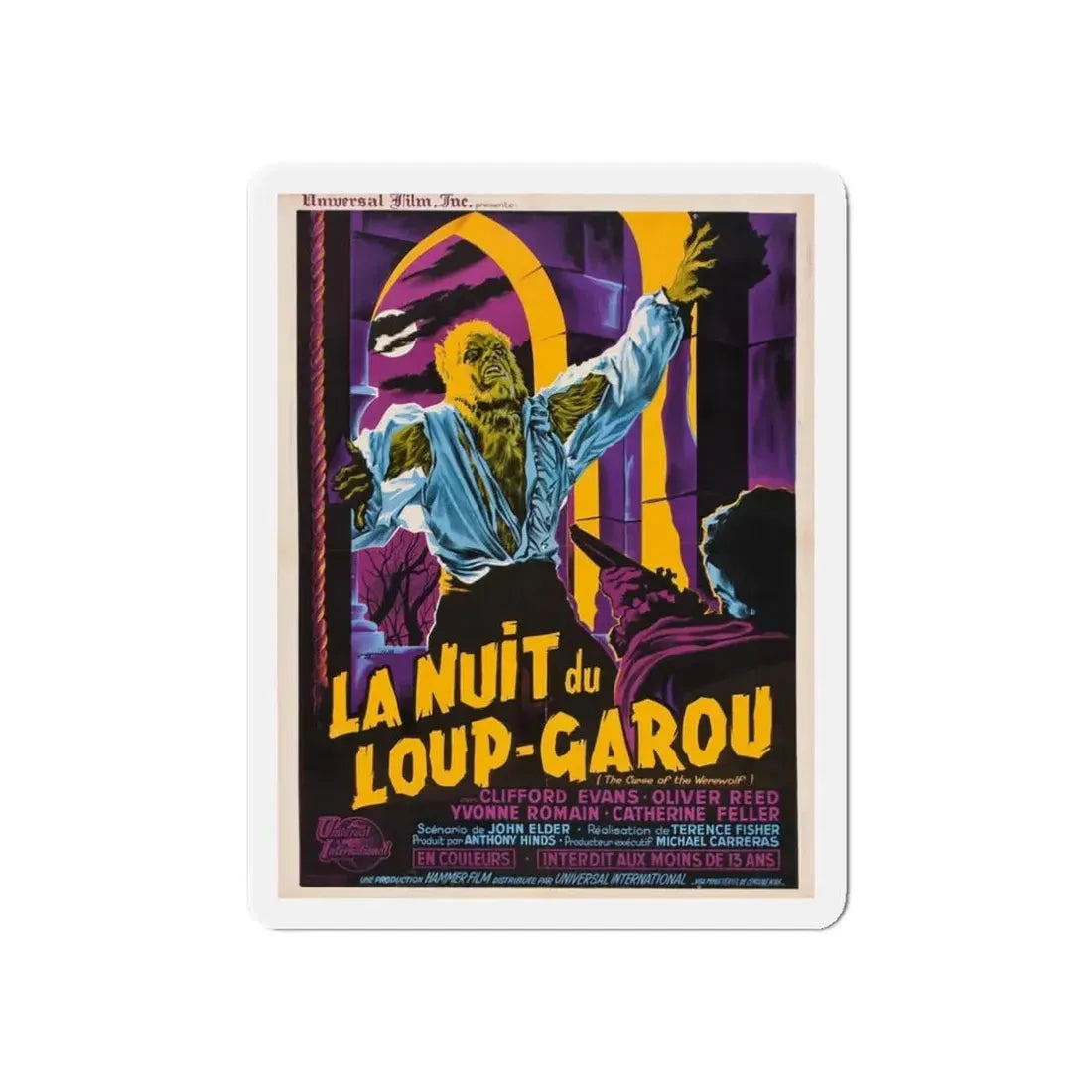 THE CURSE OF THE WEREWOLF (2) 1961 Movie Poster - Refrigerator Magnet 3 Inch Die-Cut - The Sticker Space