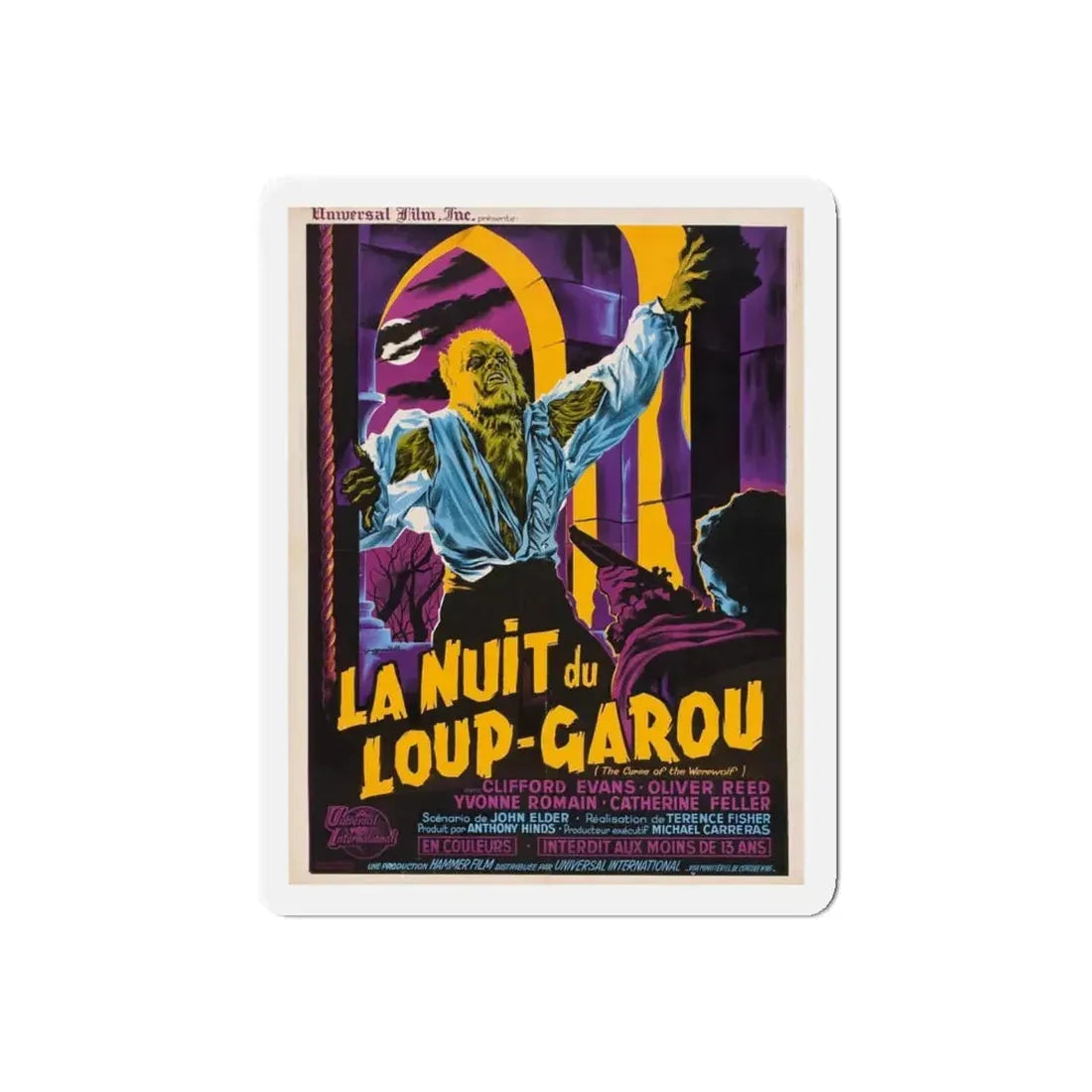 THE CURSE OF THE WEREWOLF (2) 1961 Movie Poster - Refrigerator Magnet 5 Inch Die-Cut - The Sticker Space