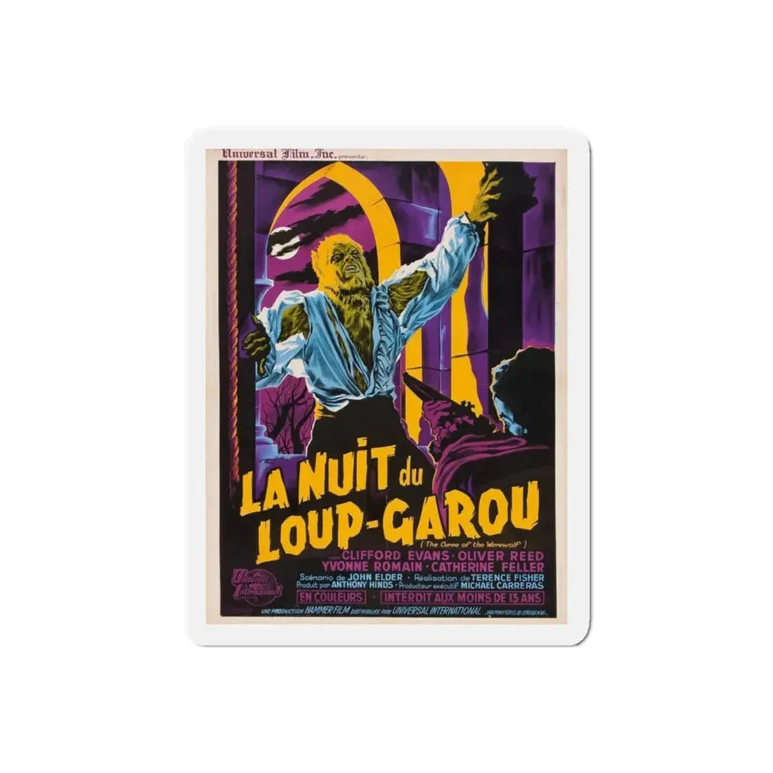 THE CURSE OF THE WEREWOLF (2) 1961 Movie Poster - Refrigerator Magnet 6 Inch Die-Cut - The Sticker Space
