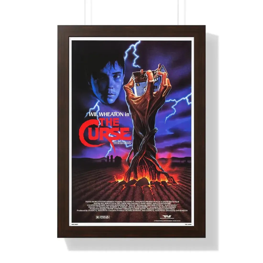 THE CURSE (THE FARM) 1987 - Framed Movie Poster 16″ x 24″ Walnut - The Sticker Space
