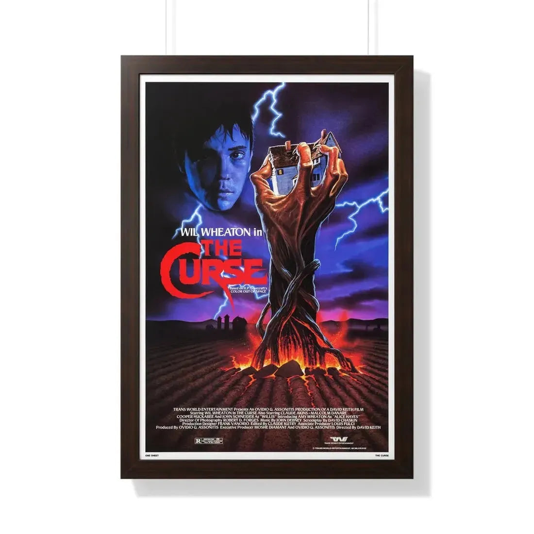 THE CURSE (THE FARM) 1987 - Framed Movie Poster 20" x 30" Walnut - The Sticker Space