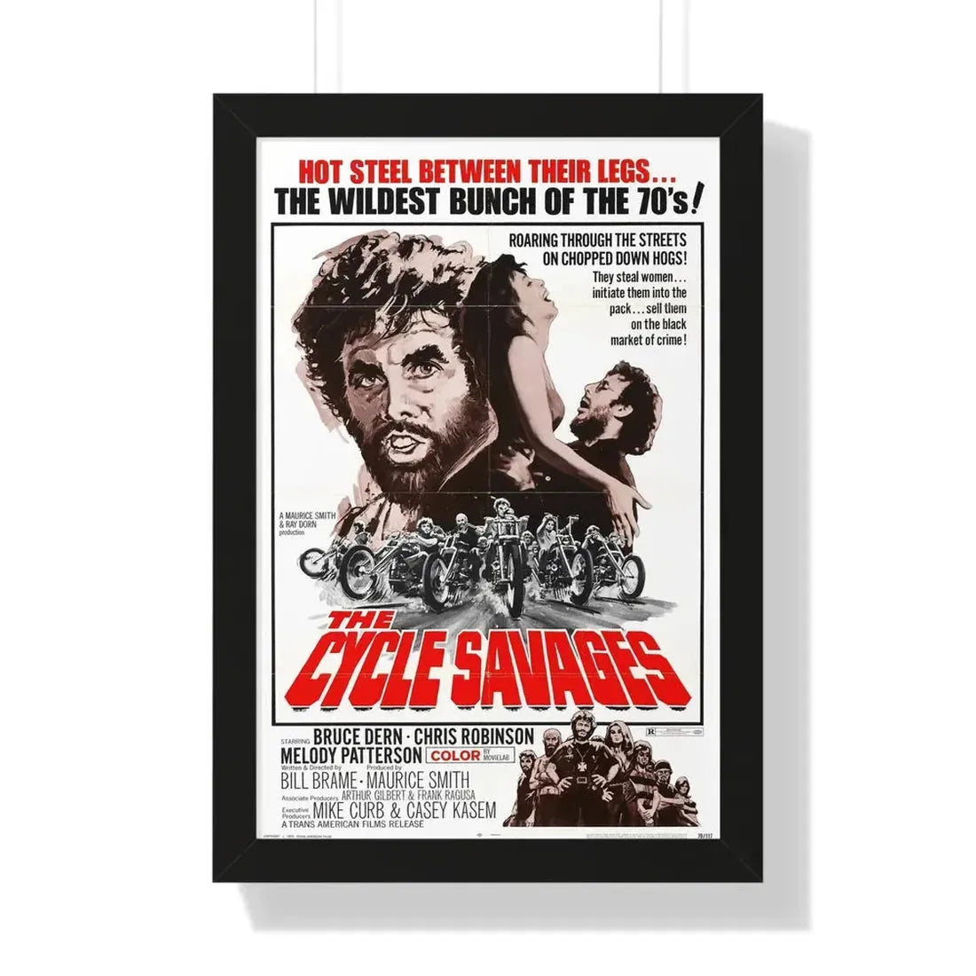 THE CYCLE SAVAGES 1969 - Framed Movie Poster 16″ x 24″ Black - The Sticker Space