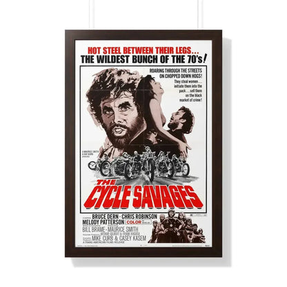 THE CYCLE SAVAGES 1969 - Framed Movie Poster 20" x 30" Walnut - The Sticker Space