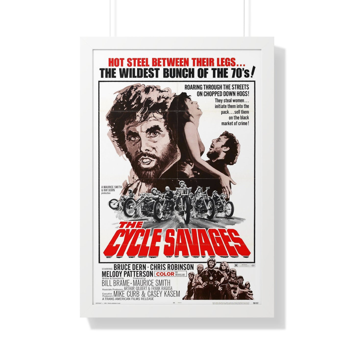 THE CYCLE SAVAGES 1969 - Framed Movie Poster-20" x 30"-The Sticker Space