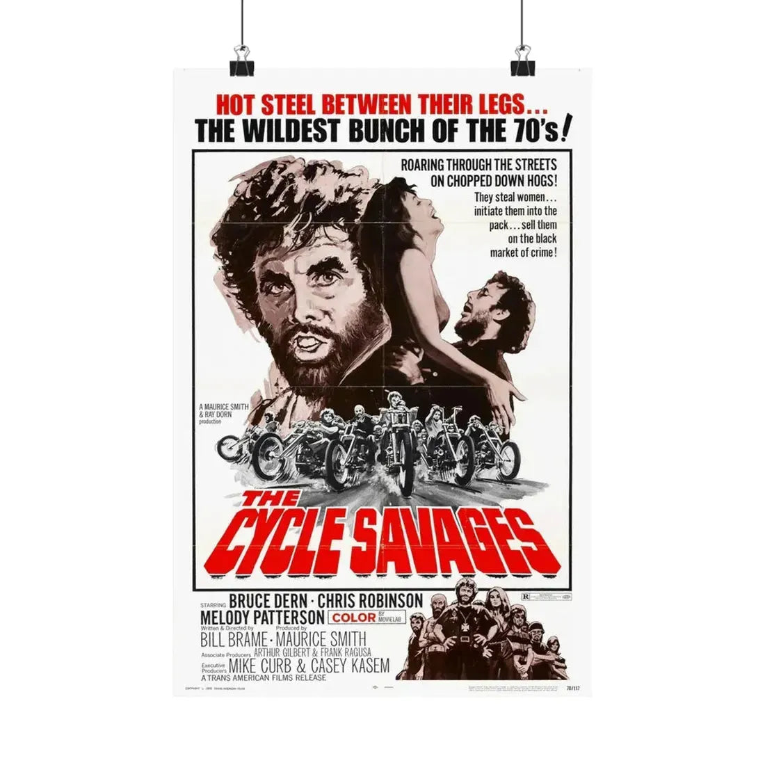 THE CYCLE SAVAGES 1969 - Paper Movie Poster 12″ x 18″ Matte - The Sticker Space