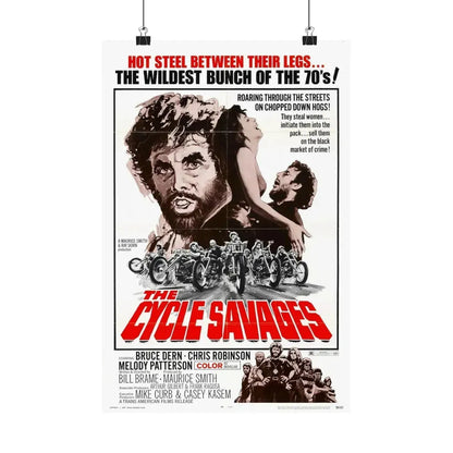 THE CYCLE SAVAGES 1969 - Paper Movie Poster 12″ x 18″ Matte - The Sticker Space