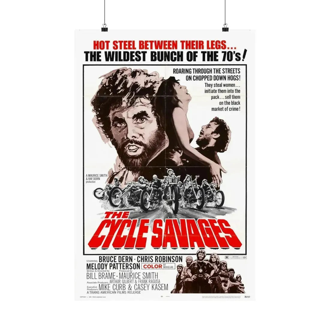 THE CYCLE SAVAGES 1969 - Paper Movie Poster 20″ x 30″ Matte - The Sticker Space