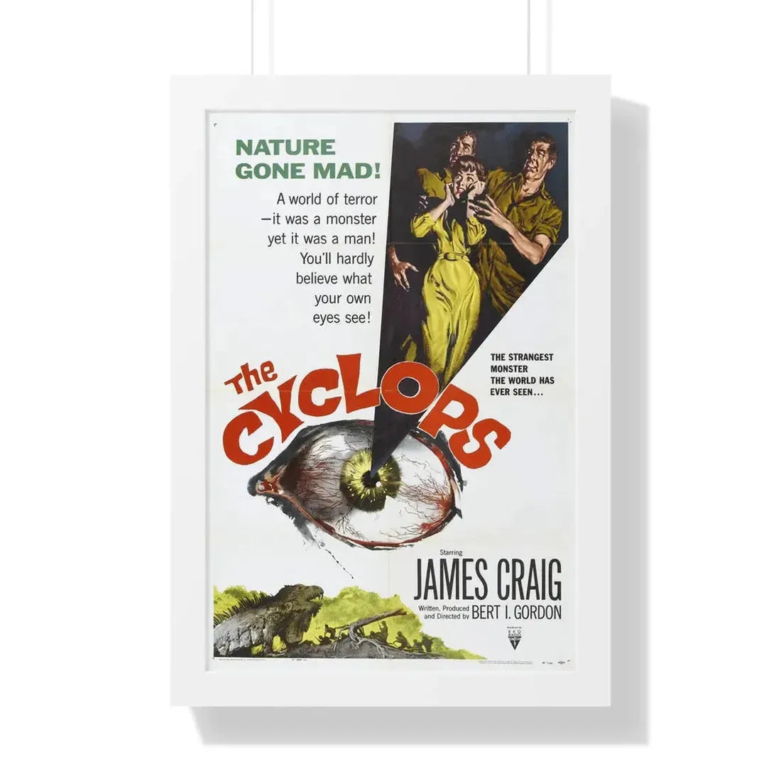 THE CYCLOPS 1957 - Framed Movie Poster 16″ x 24″ White - The Sticker Space