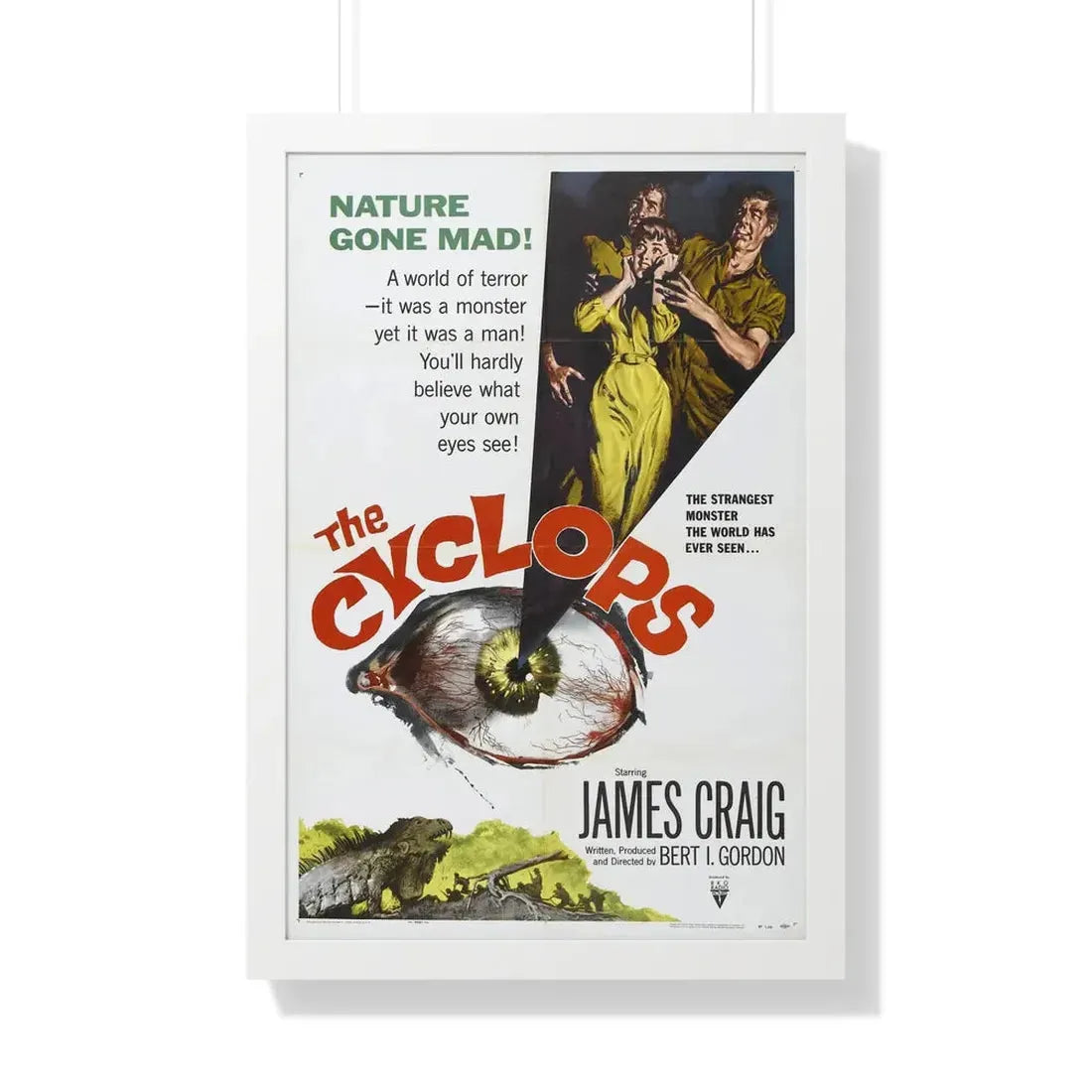 THE CYCLOPS 1957 - Framed Movie Poster 20" x 30" White - The Sticker Space