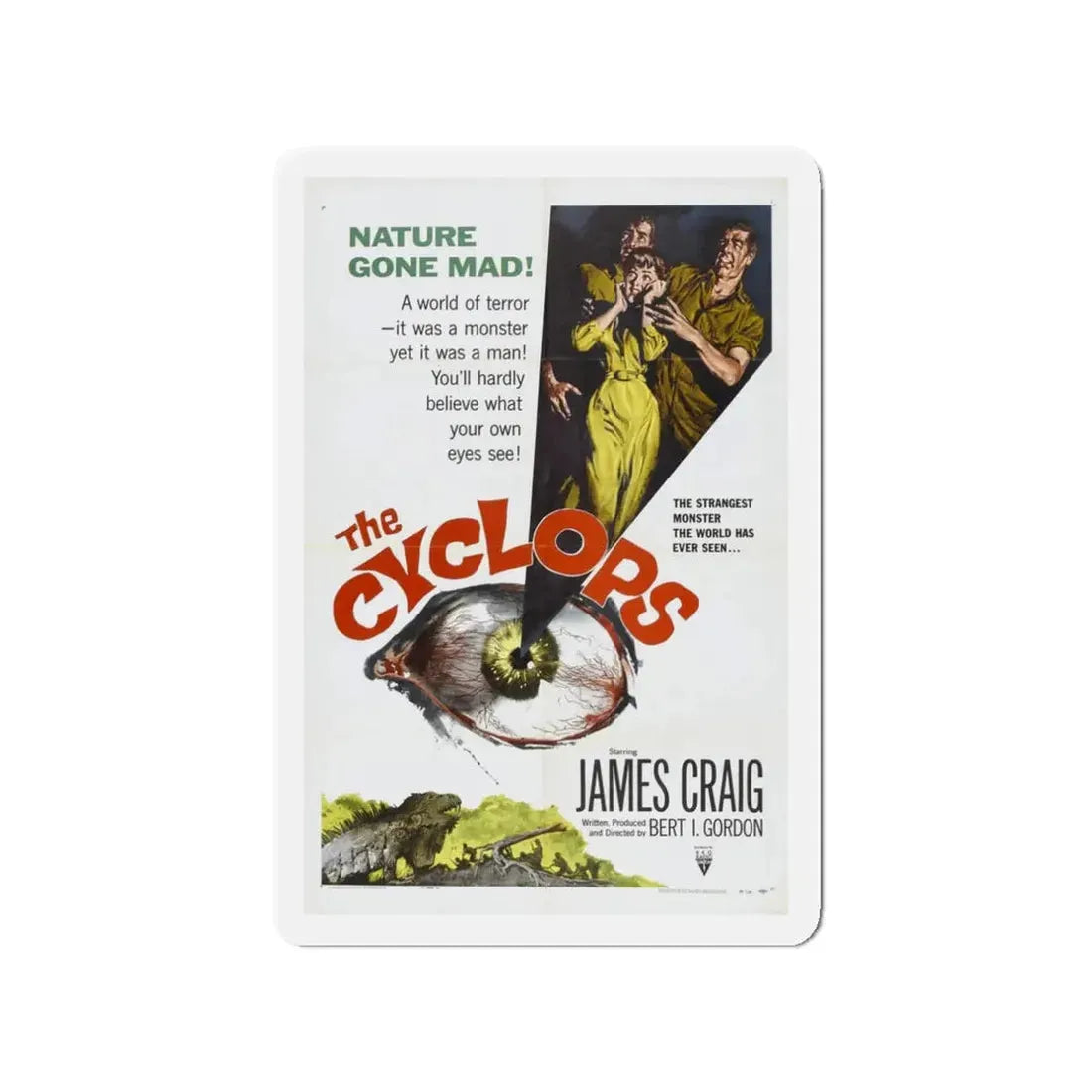 THE CYCLOPS 1957 Movie Poster - Refrigerator Magnet 3 Inch Die-Cut - The Sticker Space