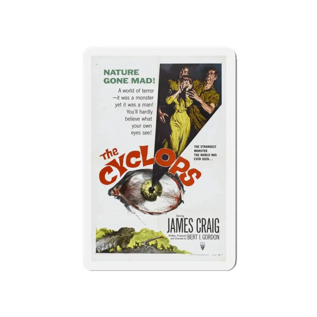 THE CYCLOPS 1957 Movie Poster - Refrigerator Magnet 5 Inch Die-Cut - The Sticker Space