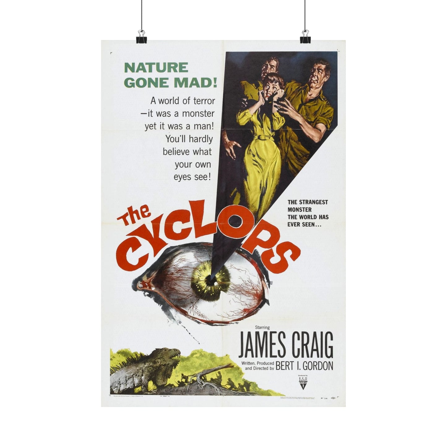 THE CYCLOPS 1957 - Paper Movie Poster-16″ x 24″-The Sticker Space