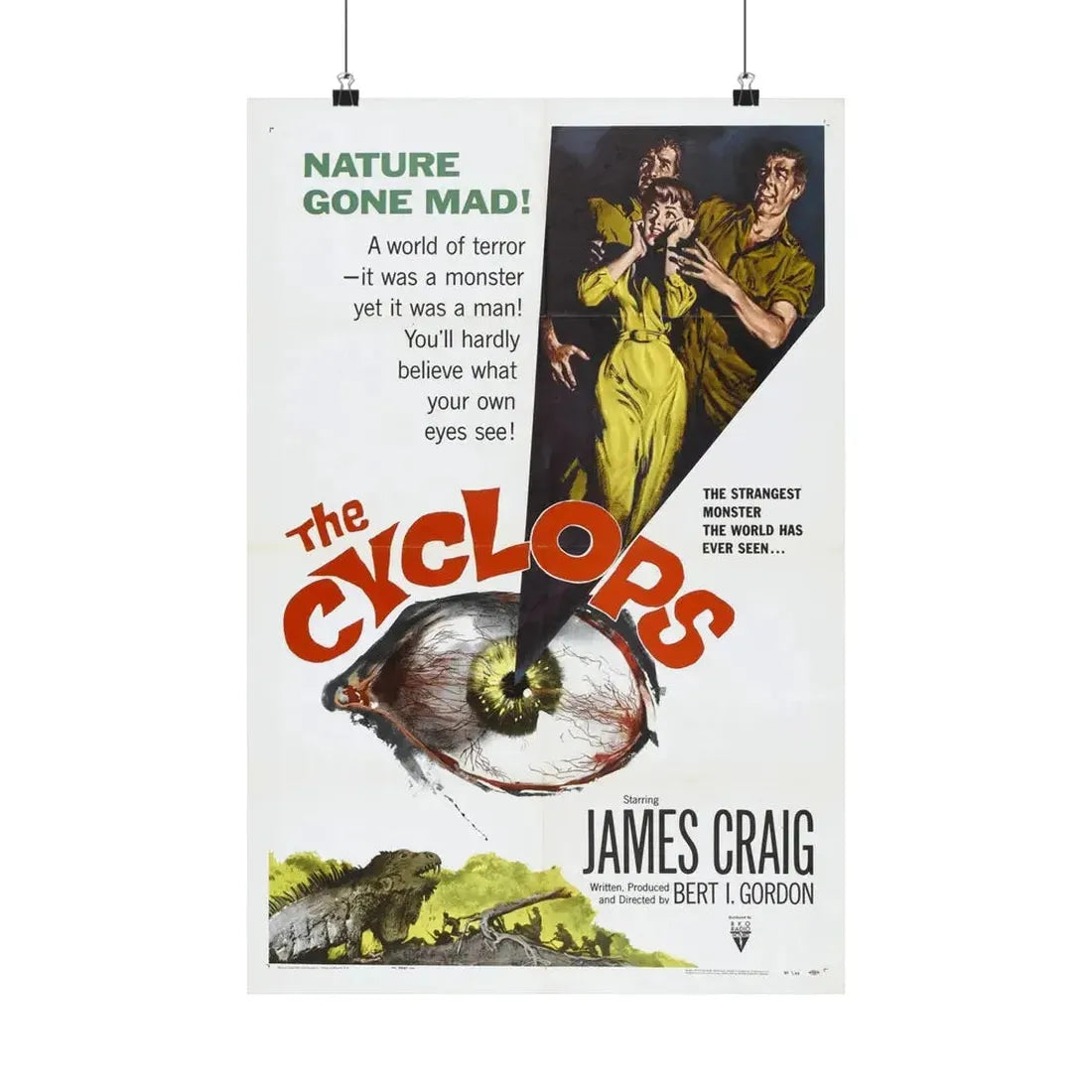 THE CYCLOPS 1957 - Paper Movie Poster 16″ x 24″ Matte - The Sticker Space