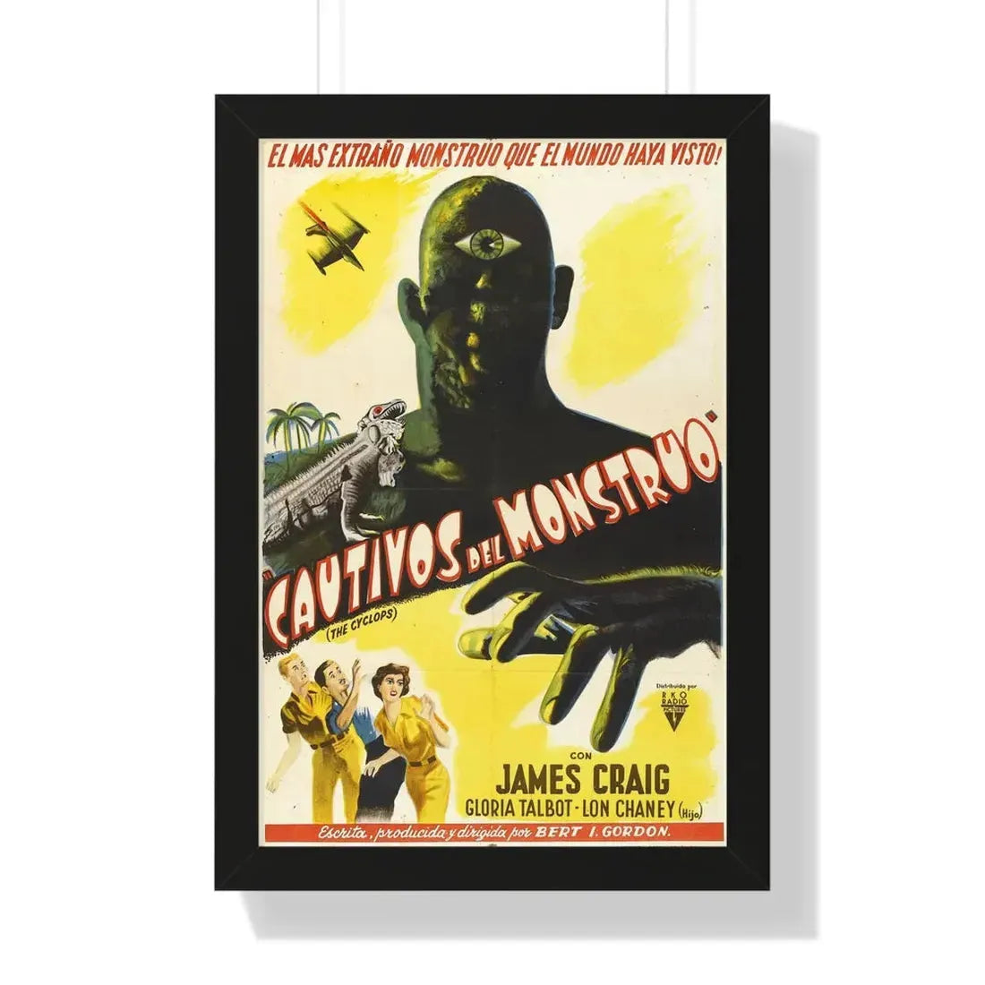 THE CYCLOPS (SPAIN) 1957 - Framed Movie Poster 16″ x 24″ Black - The Sticker Space