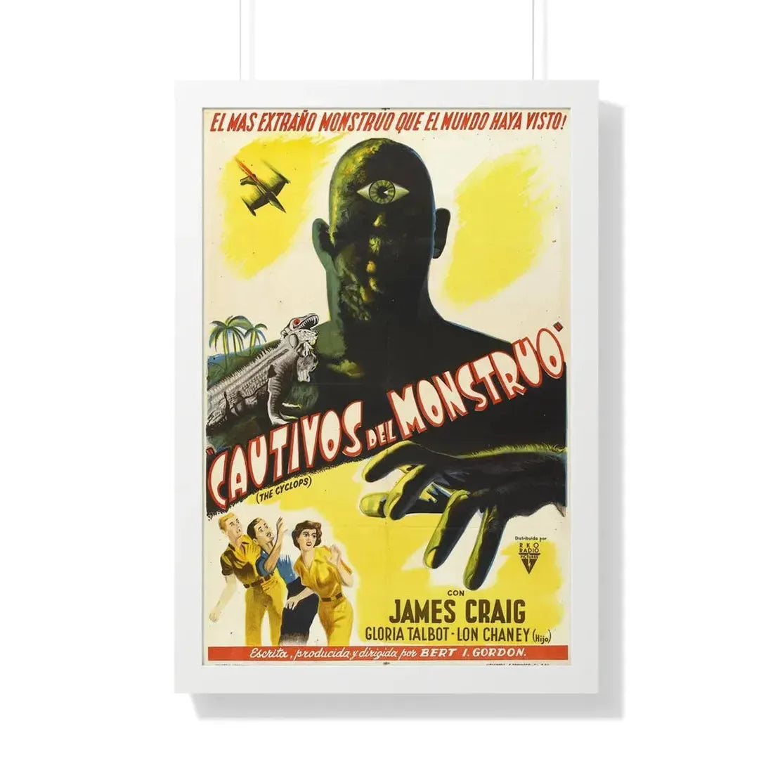 THE CYCLOPS (SPAIN) 1957 - Framed Movie Poster 20" x 30" White - The Sticker Space
