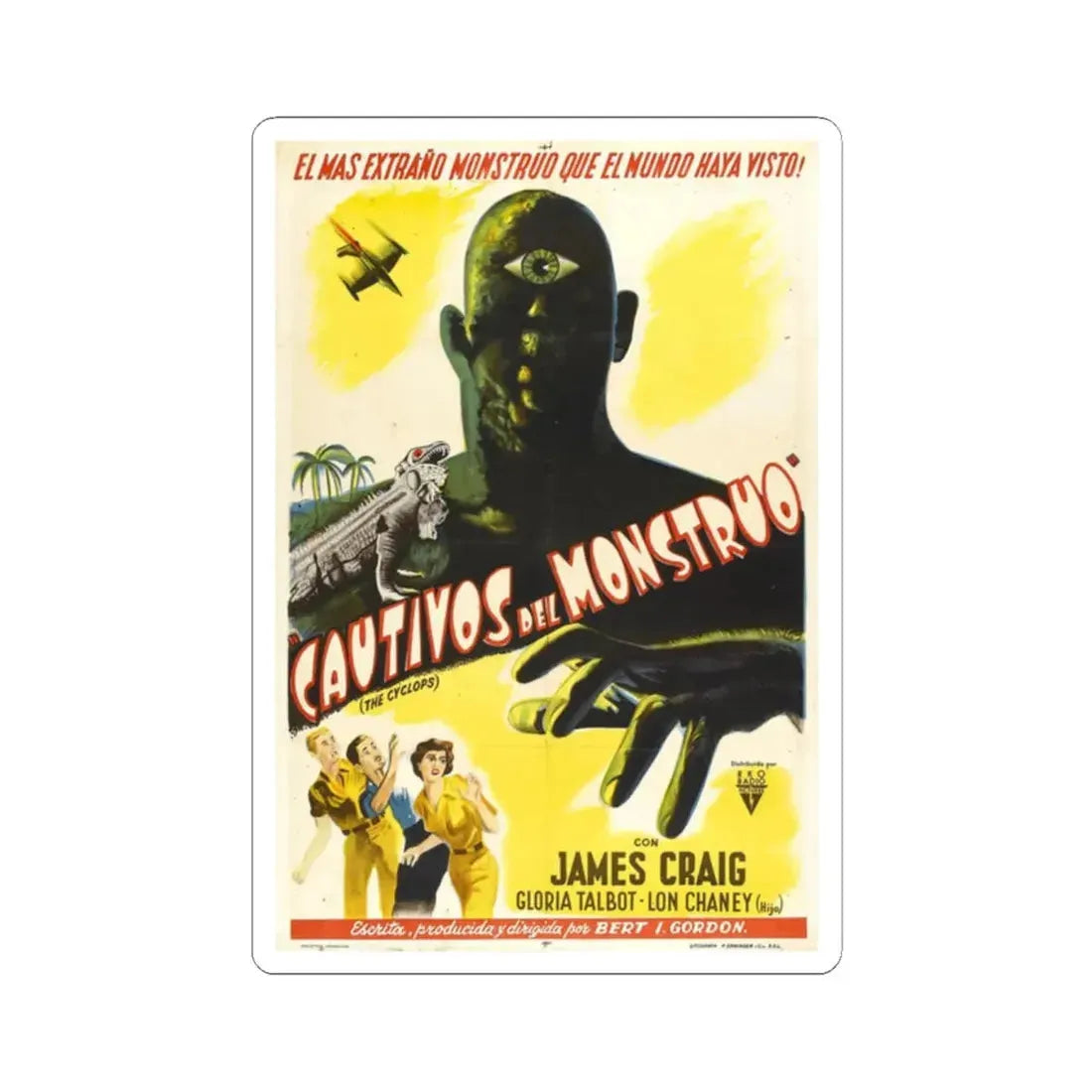 THE CYCLOPS (SPAIN) 1957 Movie Poster - STICKER Vinyl Kiss-Cut Decal 2 Inch White - The Sticker Space