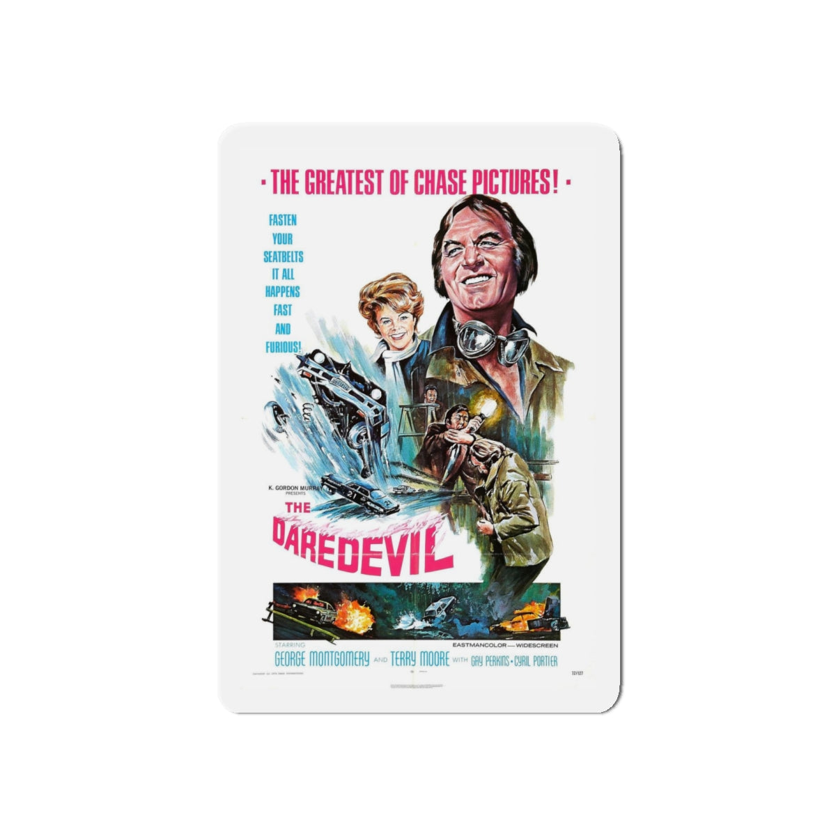 THE DAREDEVIL 1972 Movie Poster - Refrigerator Magnet-5" x 5"-The Sticker Space