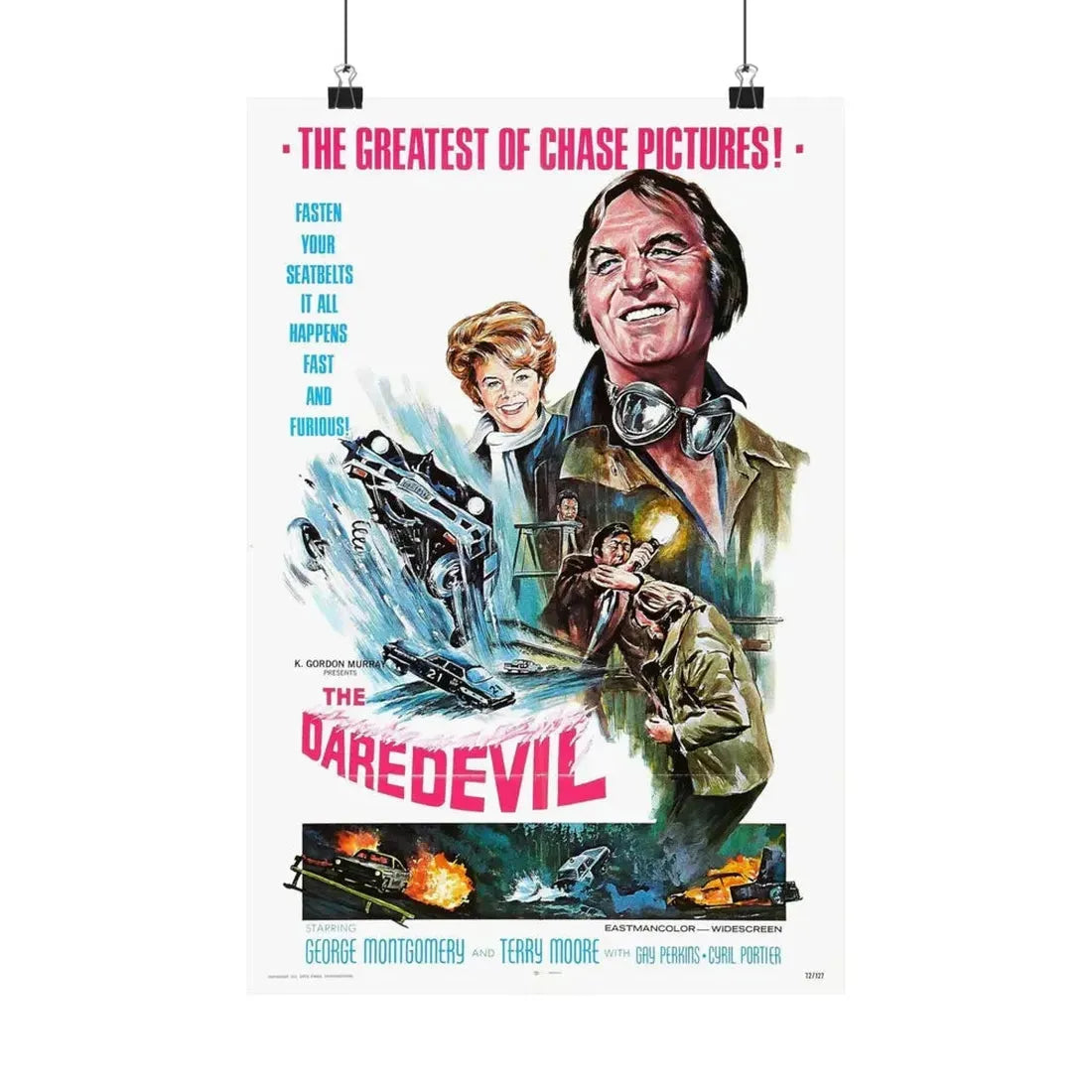 THE DAREDEVIL 1972 - Paper Movie Poster 12″ x 18″ Matte - The Sticker Space