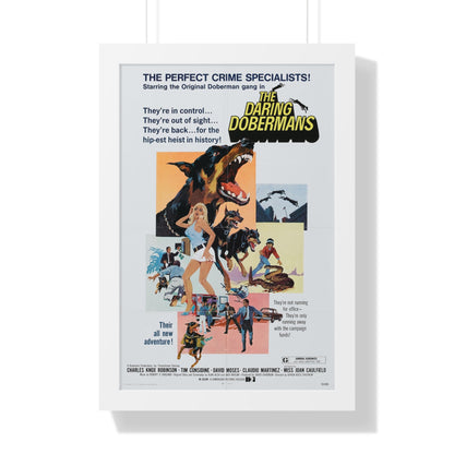 THE DARING DOBERMANS 1973 - Framed Movie Poster-16″ x 24″-The Sticker Space