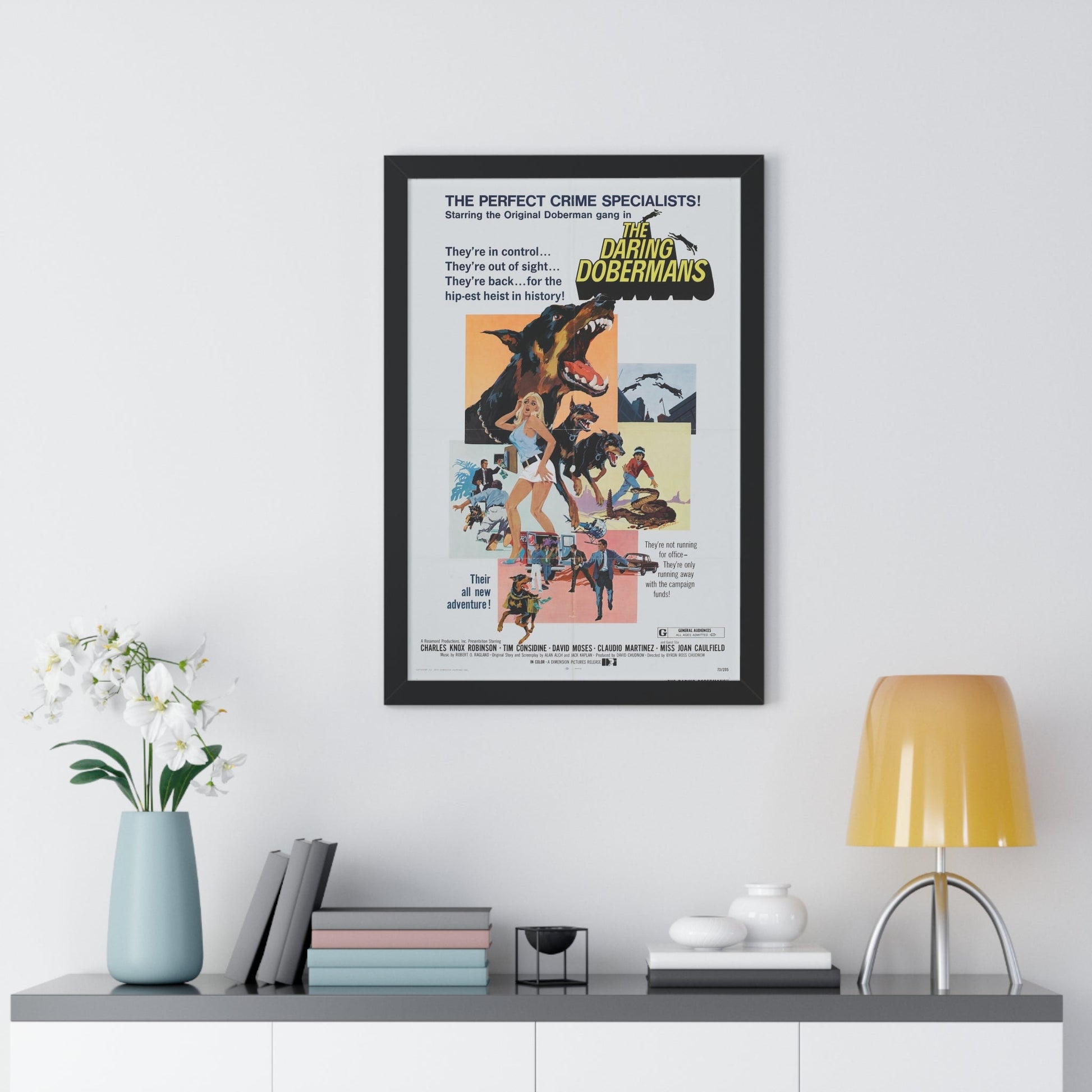 THE DARING DOBERMANS 1973 - Framed Movie Poster-The Sticker Space