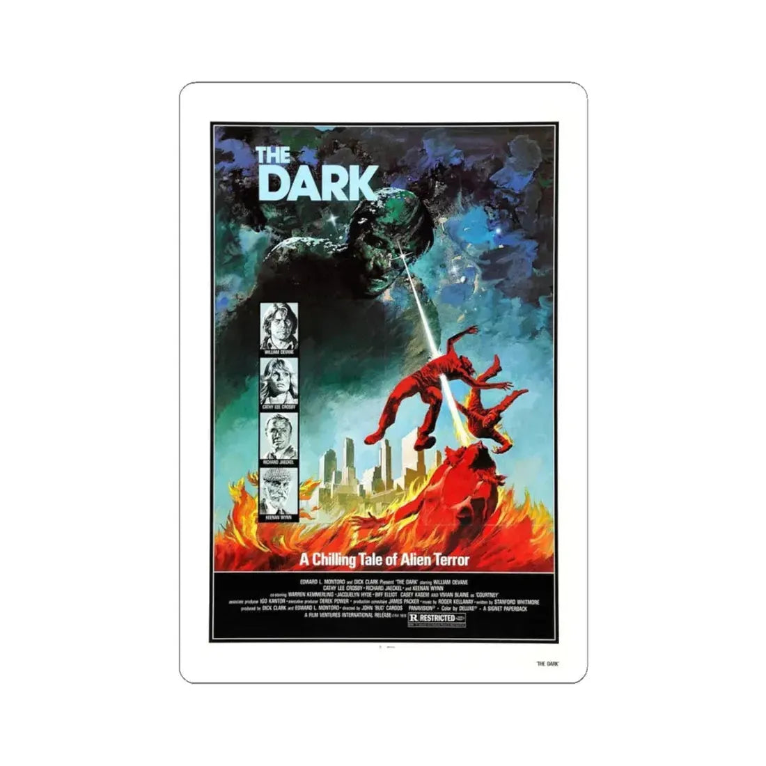 THE DARK 1979 Movie Poster - STICKER Vinyl Kiss-Cut Decal 4 Inch White - The Sticker Space