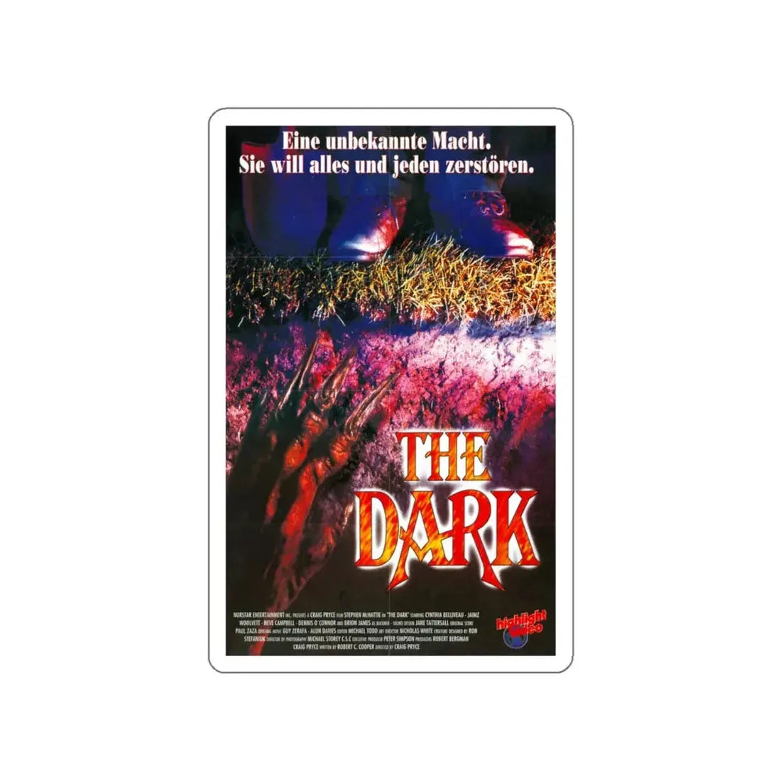 THE DARK (GERMAN) 1993 Movie Poster STICKER Vinyl Die-Cut Decal 4 Inch - The Sticker Space