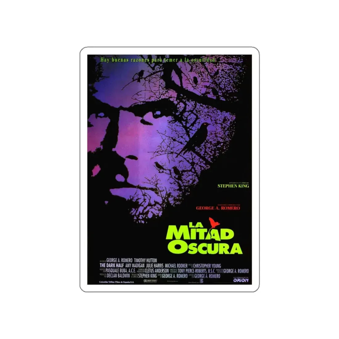 THE DARK HALF 1993 Movie Poster STICKER Vinyl Die-Cut Decal 4 Inch - The Sticker Space