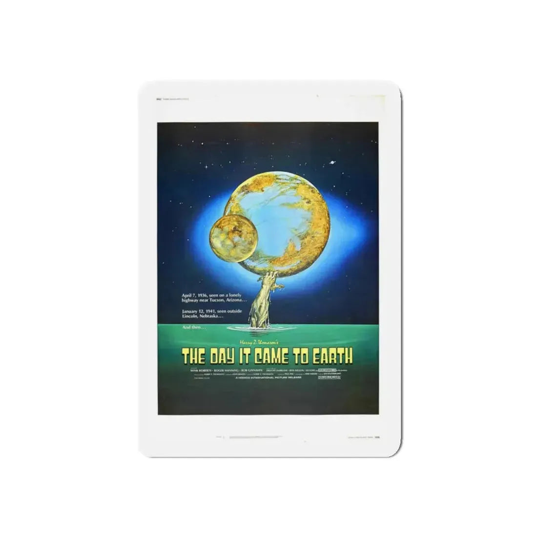 THE DAY IT CAME TO EARTH 1977 Movie Poster - Refrigerator Magnet 3 Inch Die-Cut - The Sticker Space