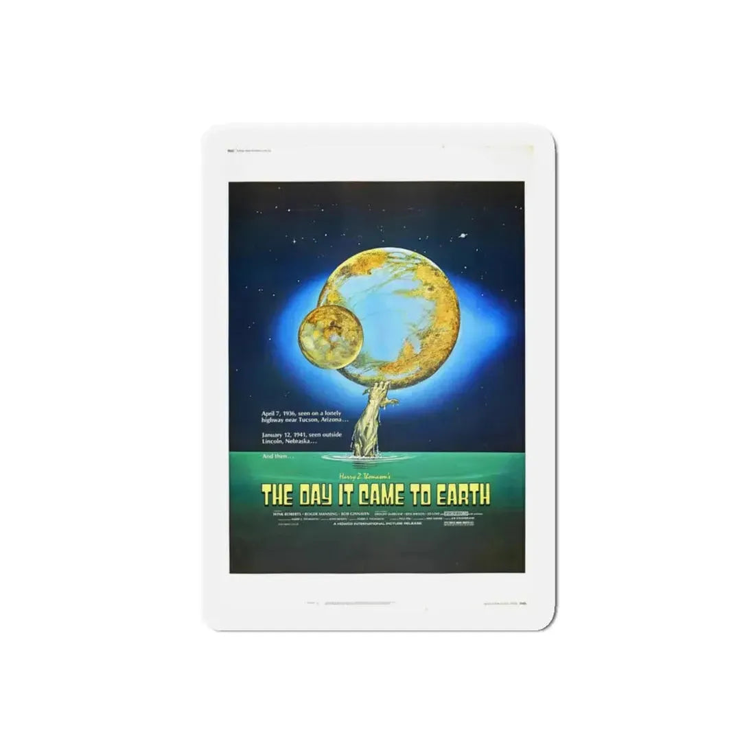 THE DAY IT CAME TO EARTH 1977 Movie Poster - Refrigerator Magnet 6 Inch Die-Cut - The Sticker Space