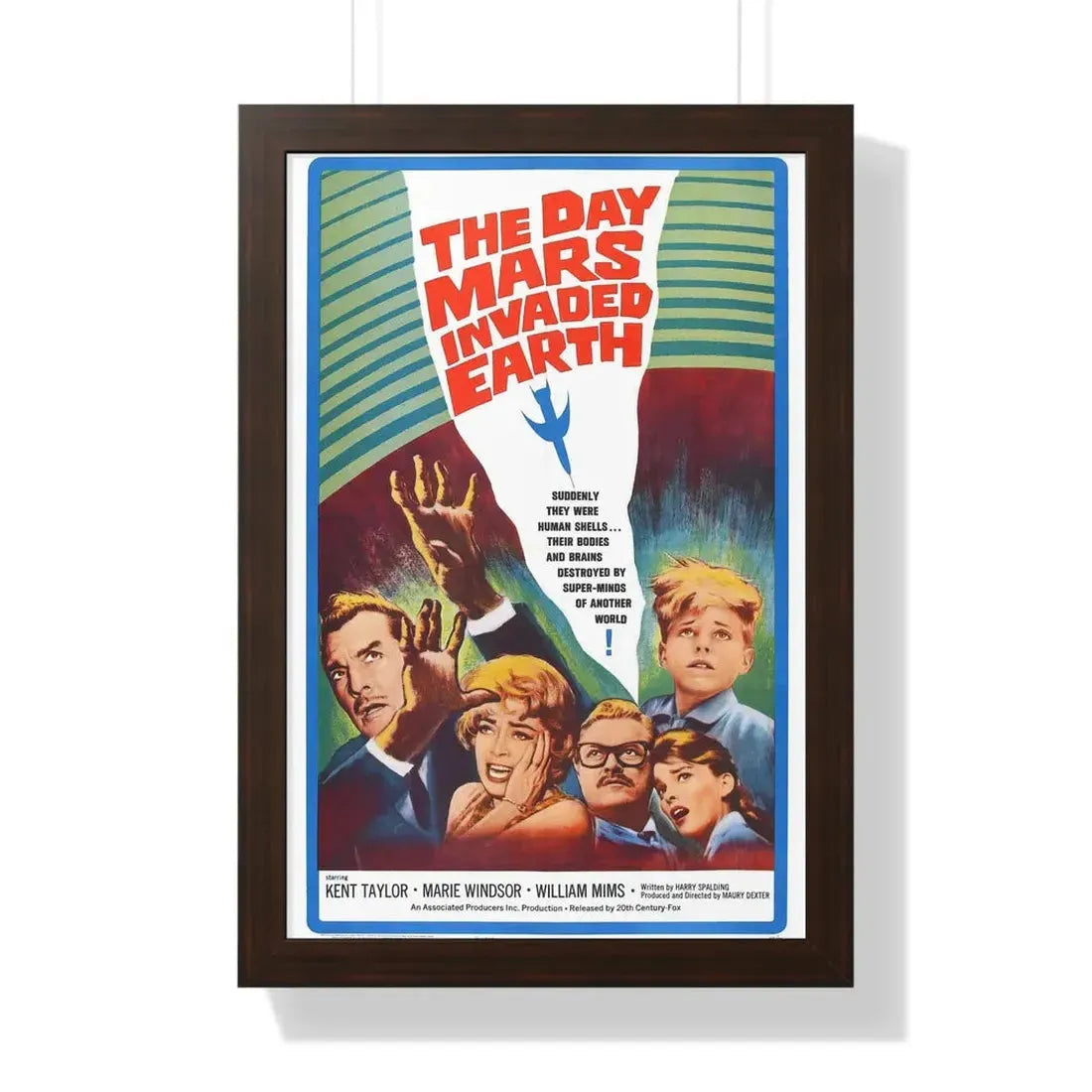 THE DAY MARS INVADED EARTH 1962 - Framed Movie Poster 16″ x 24″ Walnut - The Sticker Space