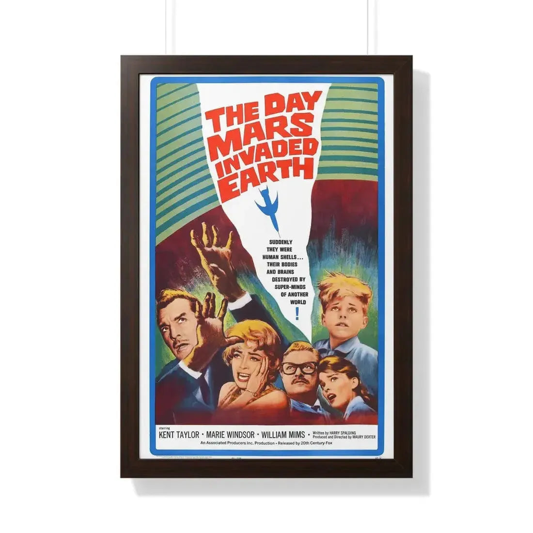 THE DAY MARS INVADED EARTH 1962 - Framed Movie Poster 20" x 30" Walnut - The Sticker Space