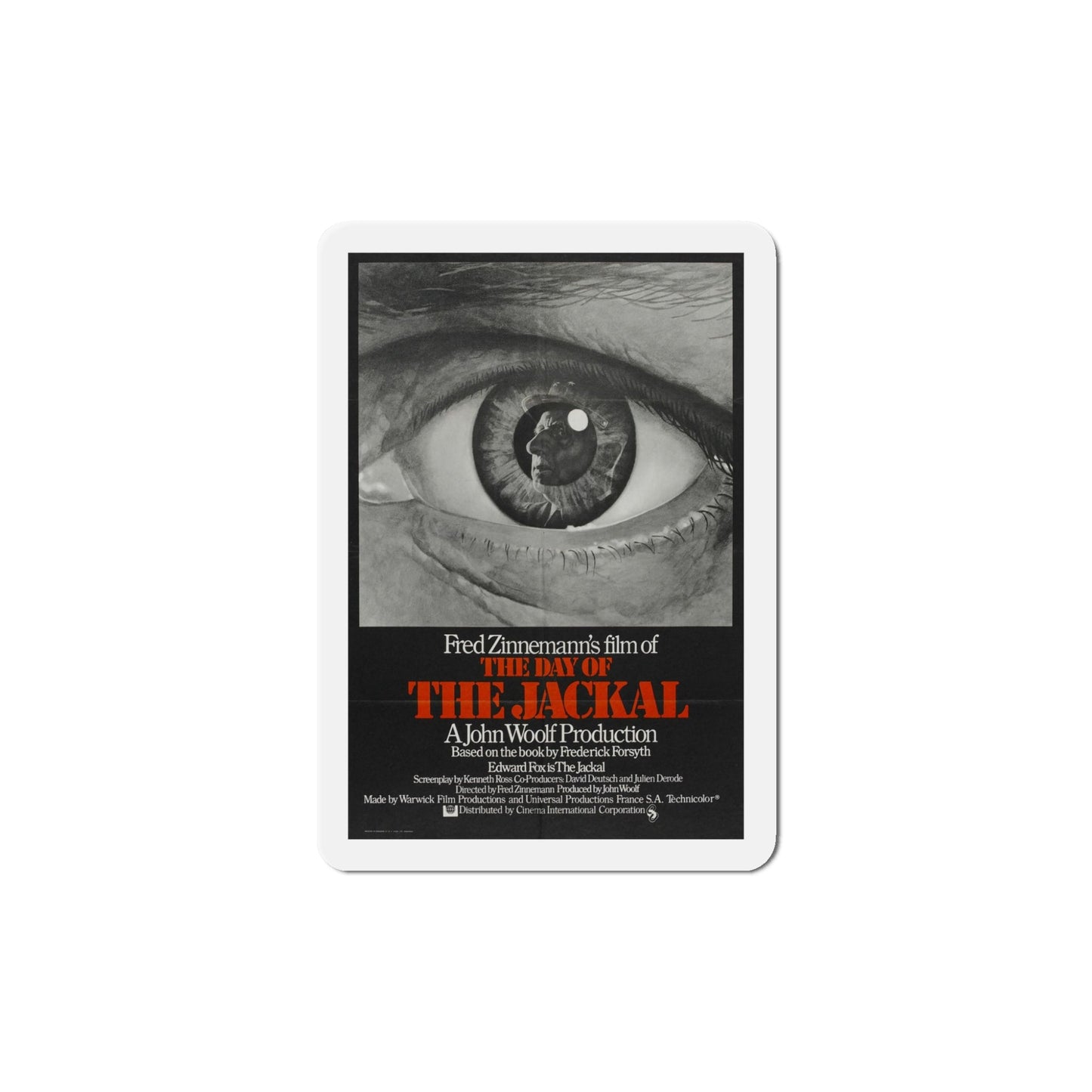 The Day of the Jackal 1973 Movie Poster Die-Cut Magnet-5" x 5"-The Sticker Space