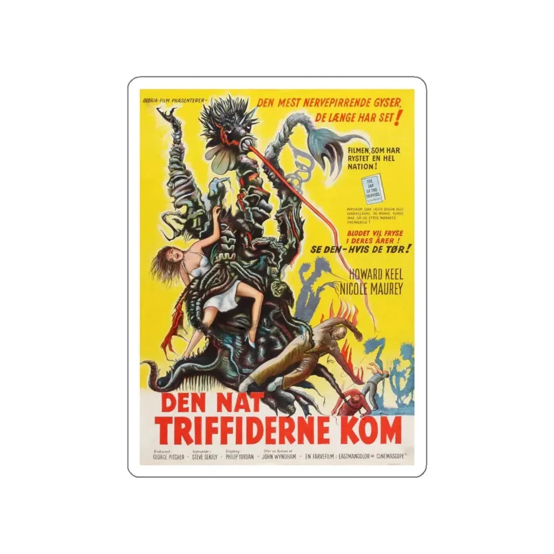 THE DAY OF THE TRIFFIDS (DANISH) 1963 Movie Poster STICKER Vinyl Die-Cut Decal 6 Inch - The Sticker Space
