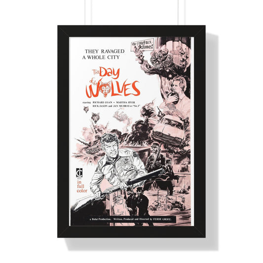 THE DAY OF THE WOLVES 1971 - Framed Movie Poster-16″ x 24″-The Sticker Space