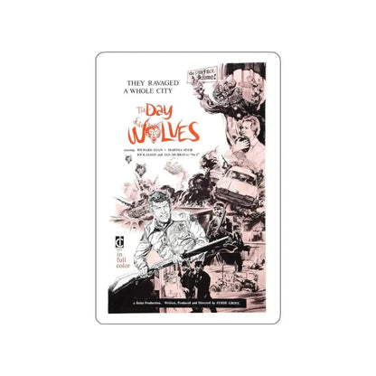THE DAY OF THE WOLVES 1971 Movie Poster STICKER Vinyl Die-Cut Decal 3 Inch - The Sticker Space