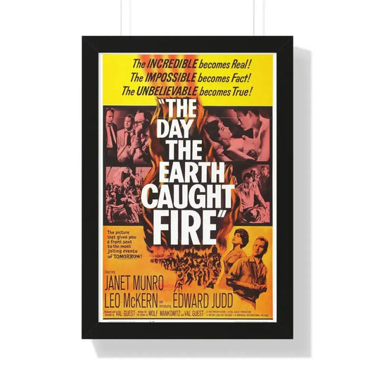 THE DAY THE EARTH CAUGHT FIRE 1961 - Framed Movie Poster 16″ x 24″ Black - The Sticker Space