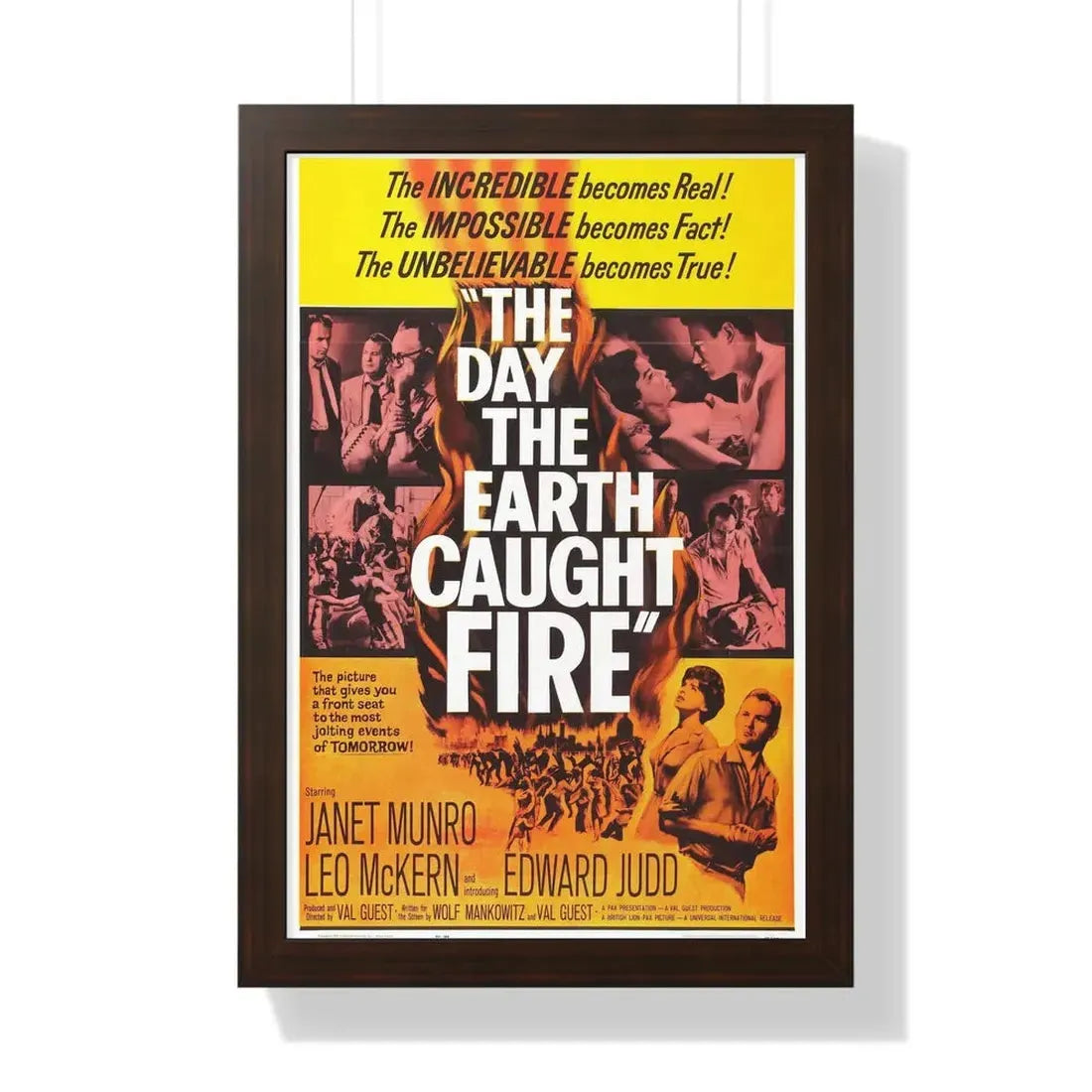 THE DAY THE EARTH CAUGHT FIRE 1961 - Framed Movie Poster 16″ x 24″ Walnut - The Sticker Space
