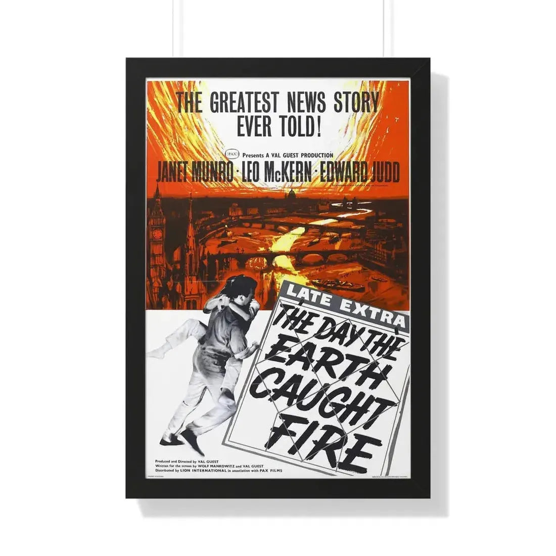 THE DAY THE EARTH CAUGHT FIRE (2) 1961 - Framed Movie Poster 20" x 30" Black - The Sticker Space