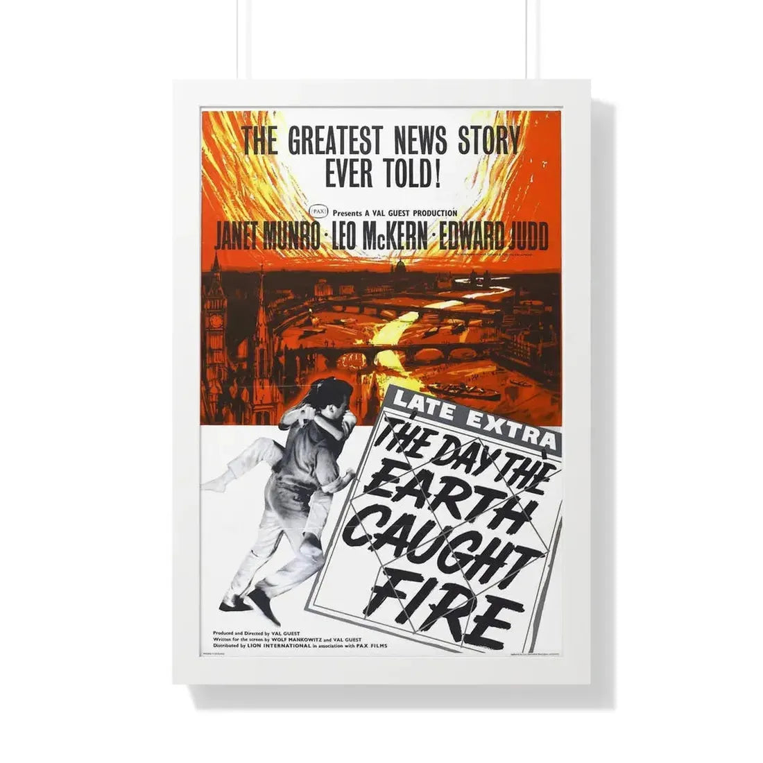 THE DAY THE EARTH CAUGHT FIRE (2) 1961 - Framed Movie Poster 20" x 30" White - The Sticker Space