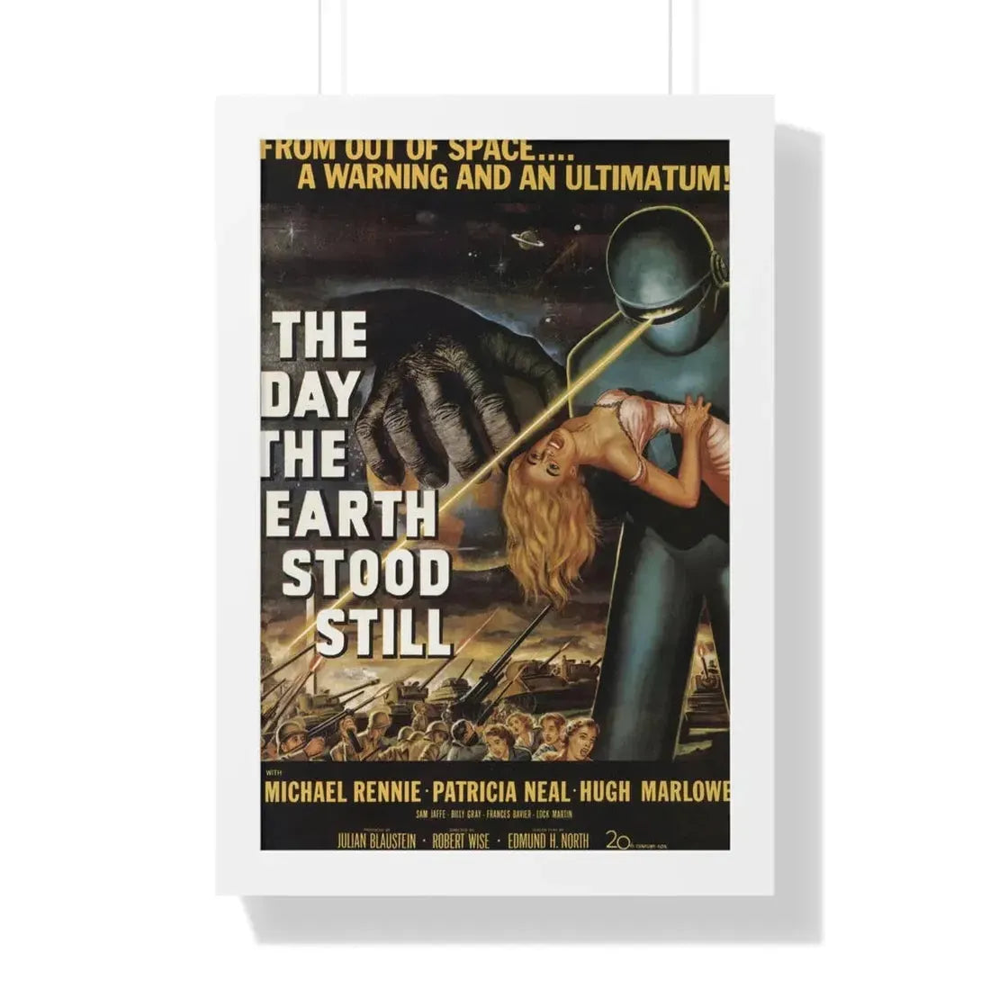 THE DAY THE EARTH STOOD STILL 1951 - Framed Movie Poster 16″ x 24″ White - The Sticker Space