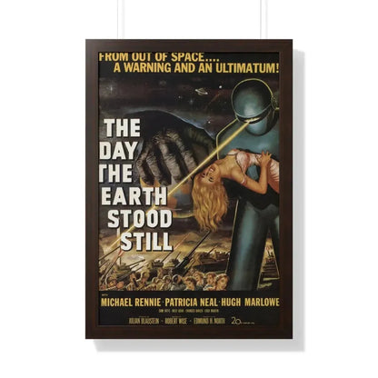 THE DAY THE EARTH STOOD STILL 1951 - Framed Movie Poster 20" x 30" Walnut - The Sticker Space