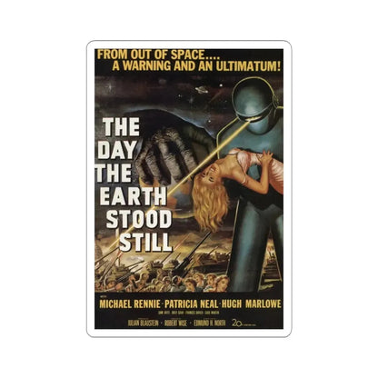 THE DAY THE EARTH STOOD STILL 1951 Movie Poster - STICKER Vinyl Kiss-Cut Decal 4 Inch White - The Sticker Space