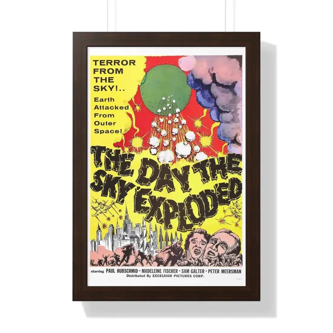 THE DAY THE SKY EXPLODED 1958 - Framed Movie Poster 16″ x 24″ Walnut - The Sticker Space