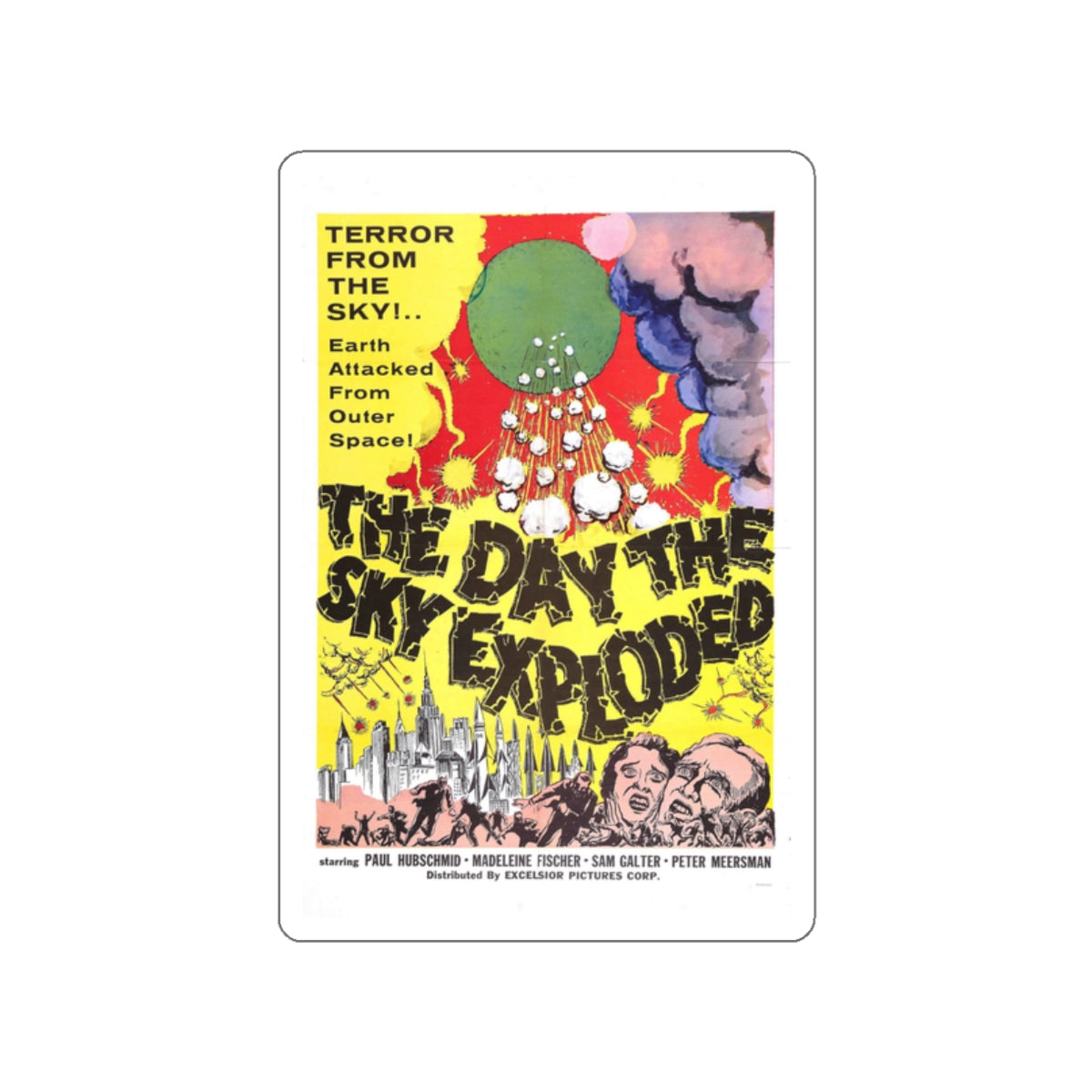 THE DAY THE SKY EXPLODED 1958 Movie Poster STICKER Vinyl Die-Cut Decal-White-The Sticker Space