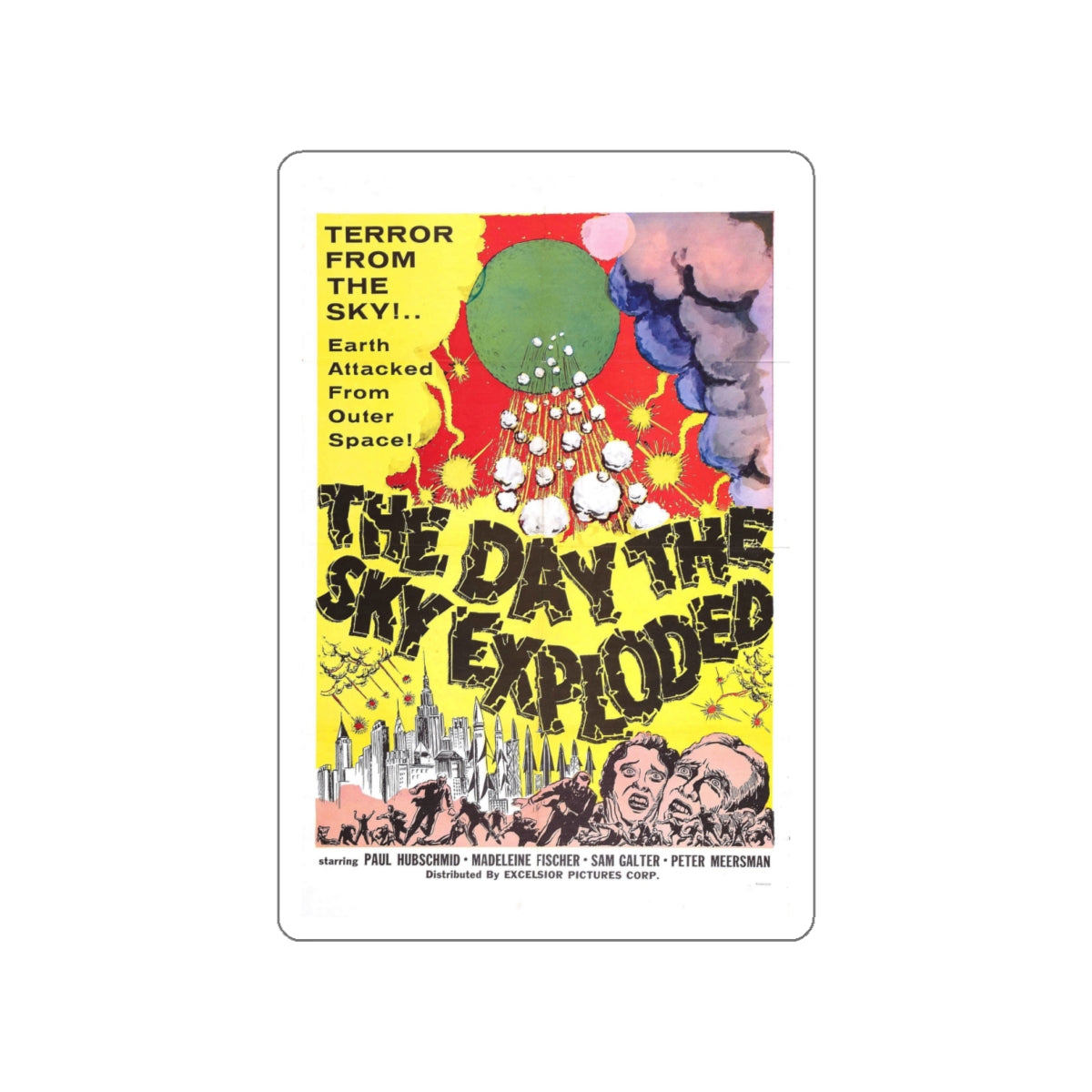 THE DAY THE SKY EXPLODED 1958 Movie Poster STICKER Vinyl Die-Cut Decal-White-The Sticker Space