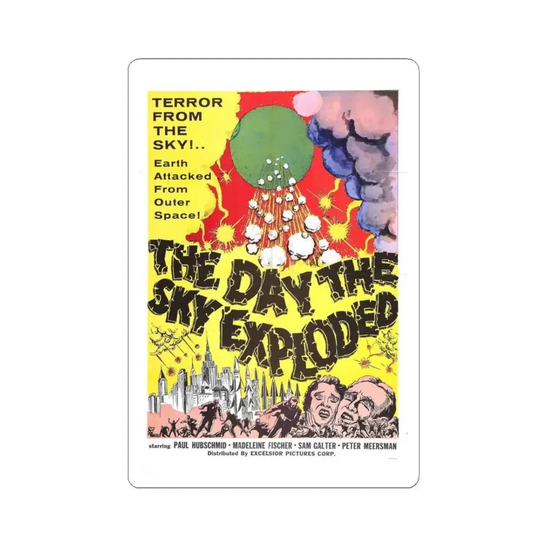 THE DAY THE SKY EXPLODED 1958 Movie Poster - STICKER Vinyl Kiss-Cut Decal 3 Inch White - The Sticker Space