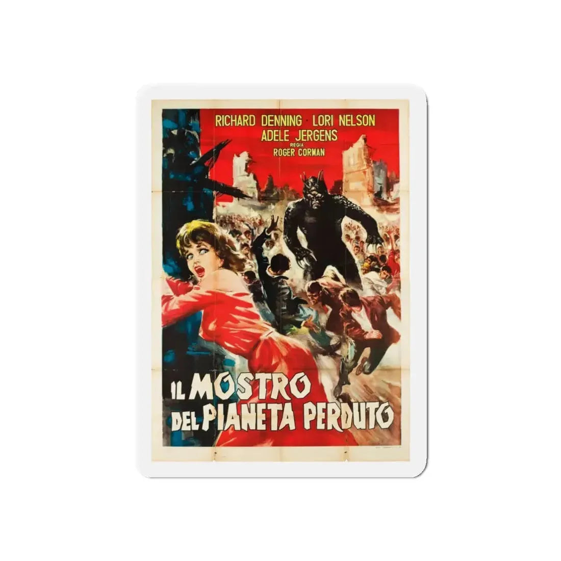THE DAY THE WORLD ENDED (ITALIAN) 1955 Movie Poster - Refrigerator Magnet 3 Inch Die-Cut - The Sticker Space