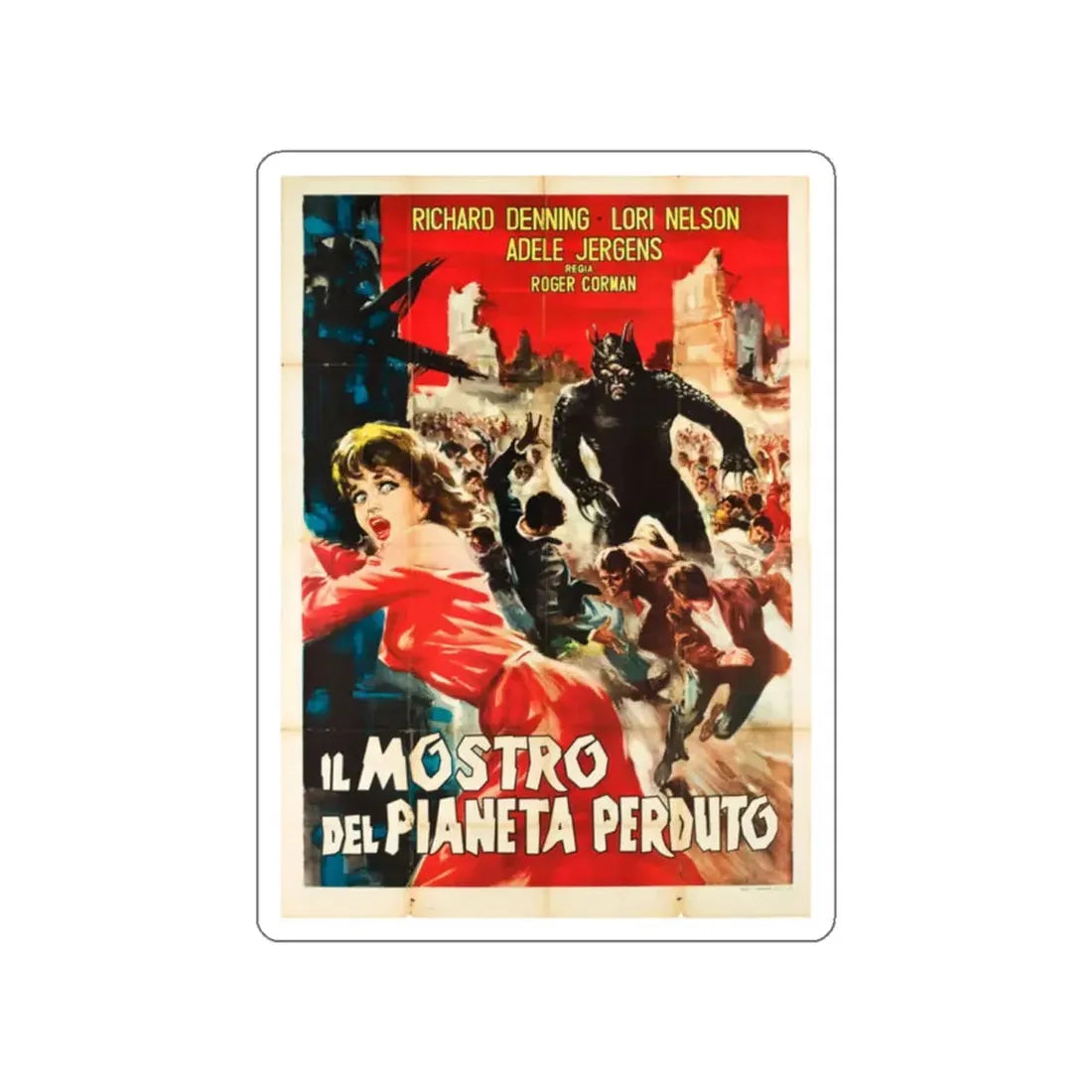 THE DAY THE WORLD ENDED (ITALIAN) 1955 Movie Poster STICKER Vinyl Die-Cut Decal 2 Inch - The Sticker Space