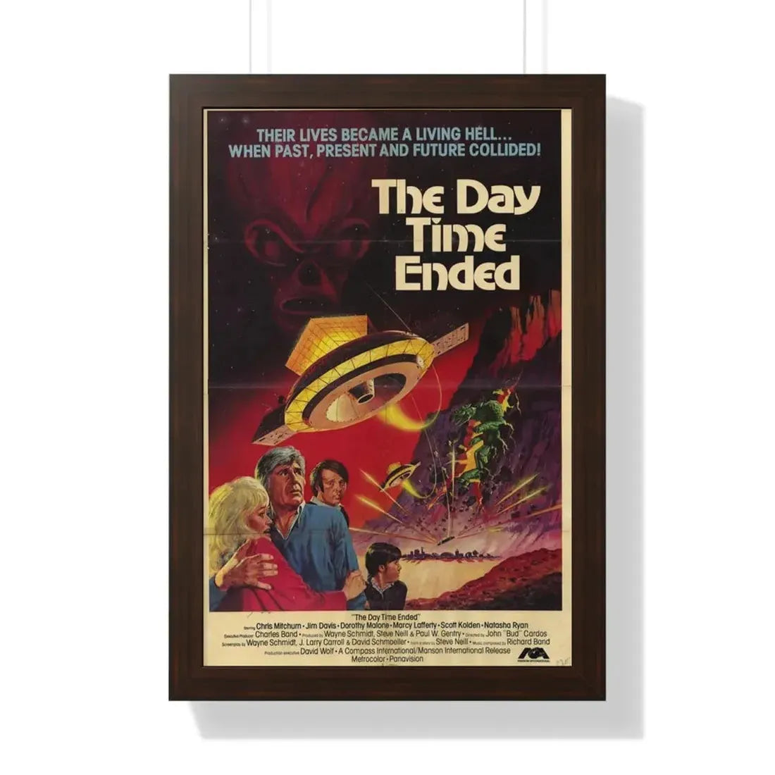 THE DAY TIME ENDED 1980 - Framed Movie Poster 16″ x 24″ Walnut - The Sticker Space