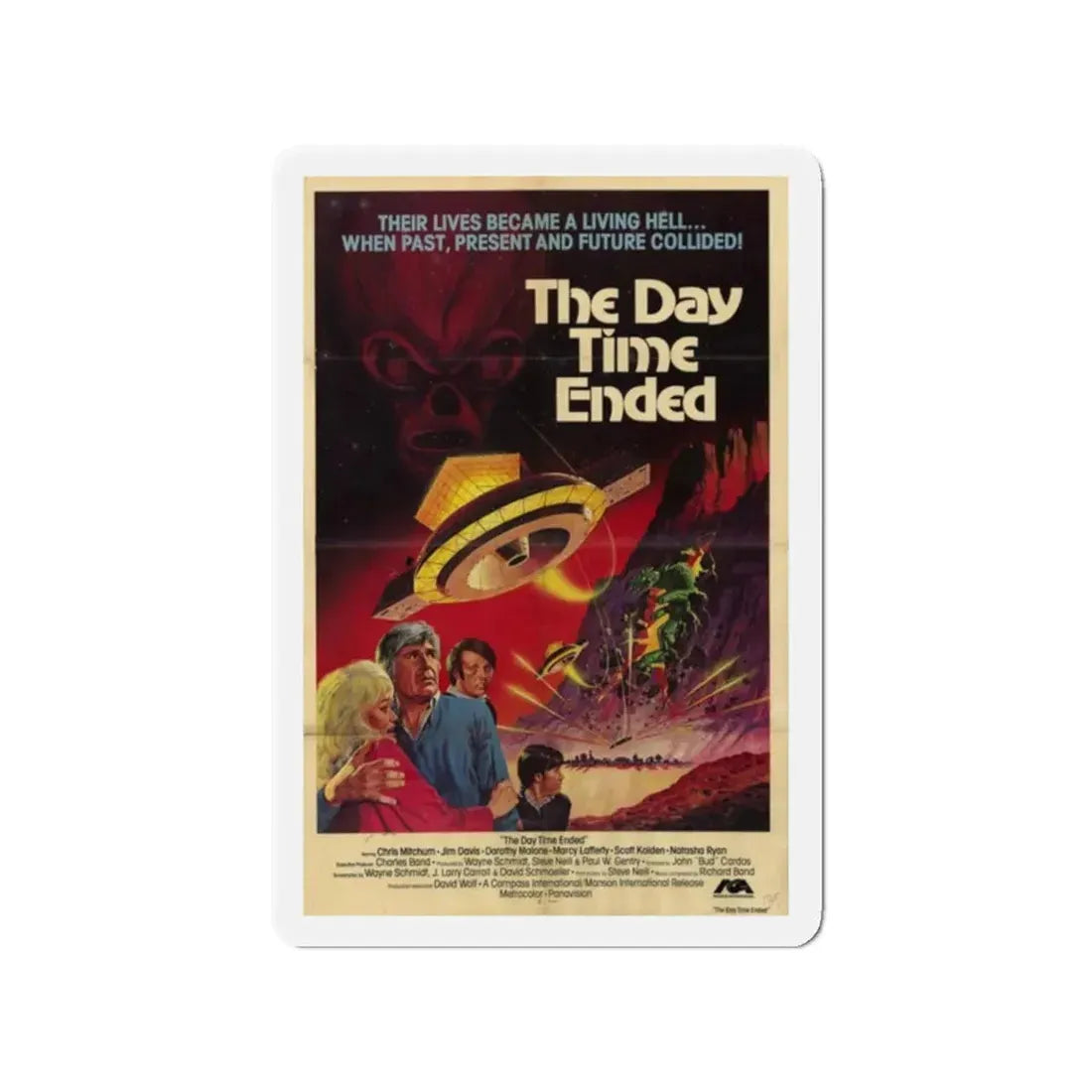 THE DAY TIME ENDED 1980 Movie Poster - Refrigerator Magnet 2 Inch Die-Cut - The Sticker Space